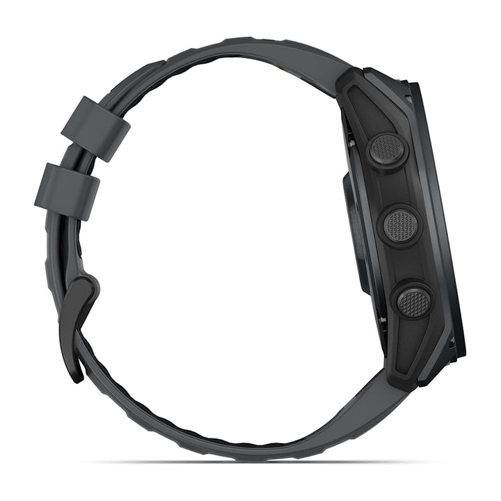 Garmin tactix 8 Cerakote 51mm AMOLED Sapphire Slate Grey Titanium Slate Grey Black Silicone Band view 3