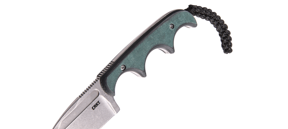 Minimalist Green Fixed Blade Knife with Sheath 2396
