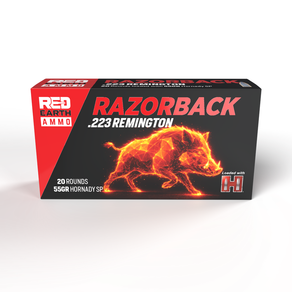 Red Earth Ammo Razorback 55gr .223 Rem — 20-round retail box