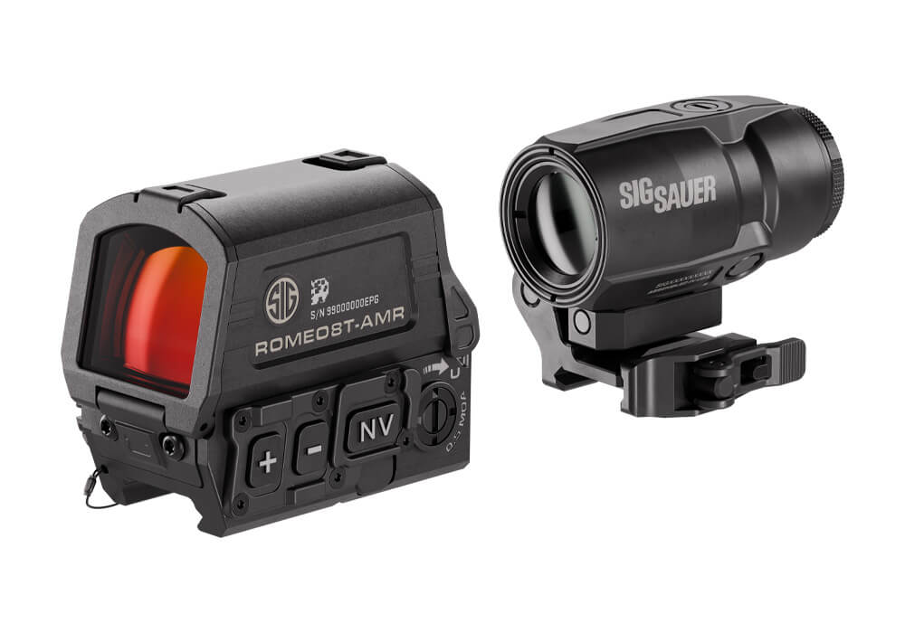 Sig Sauer Combo Kit, ROMEO8T-AMR 1X40 Full Size RED Dot, JULIET3T-AM R 3X22MM Magnifier - Sig Sauer