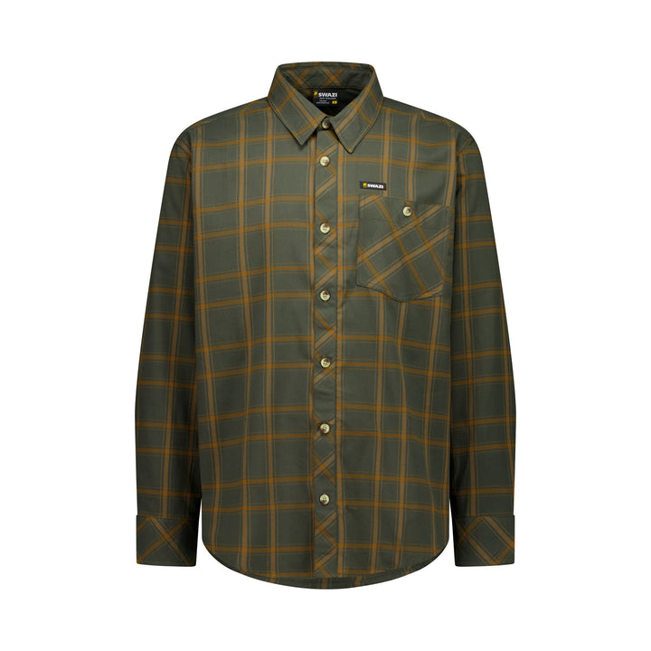 Swazi Fairlie Shirt in Olive / Orange