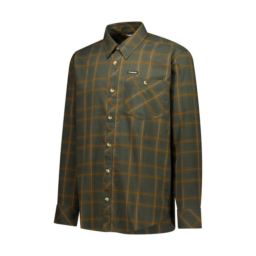 Swazi Fairlie Shirt in Olive / Orange