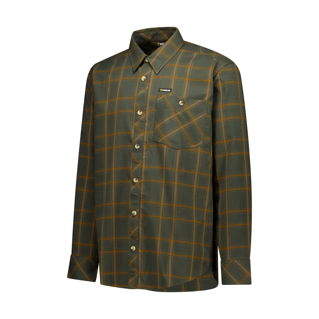 Swazi Fairlie Shirt in Olive / Orange
