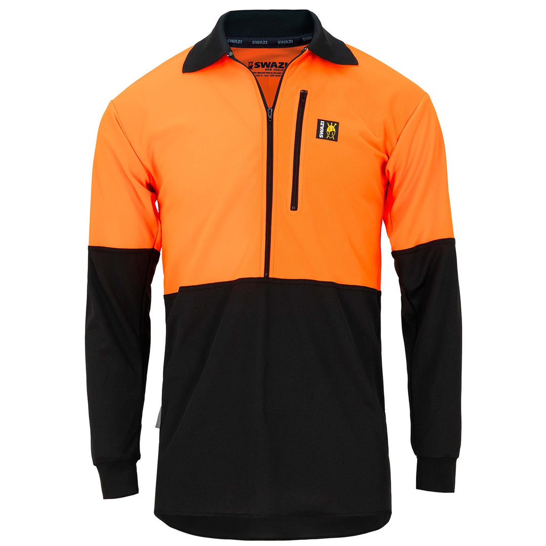Swazi Hi-Vis Climb-Max Long Sleeve Shirt in Blaze / Black