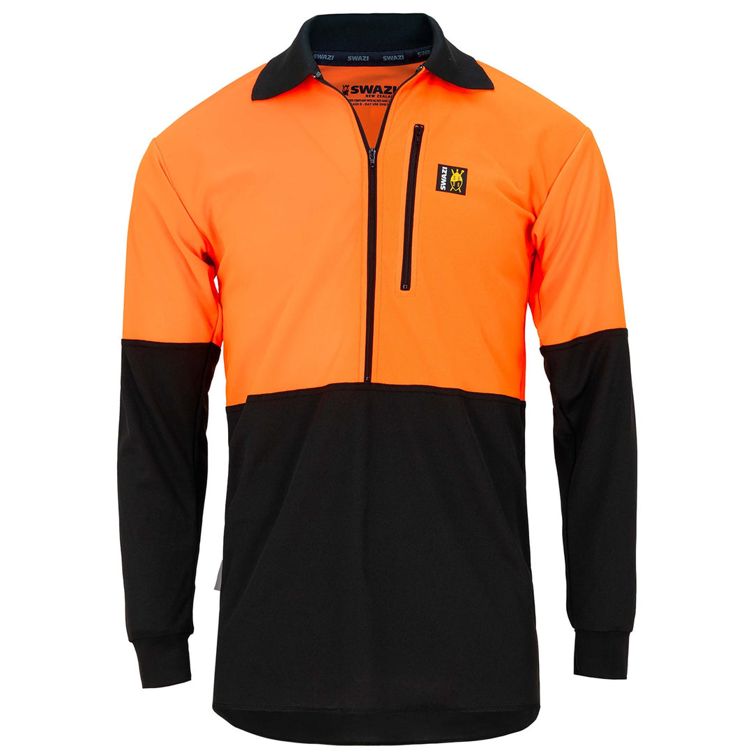 Swazi Hi-Vis Climb-Max Long Sleeve Shirt in Blaze / Black