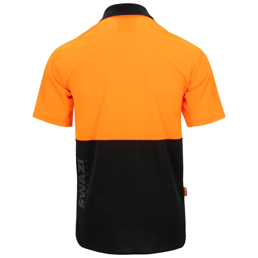Swazi Hi-Vis Climb-Max Short Sleeve Shirt in Blaze / Black