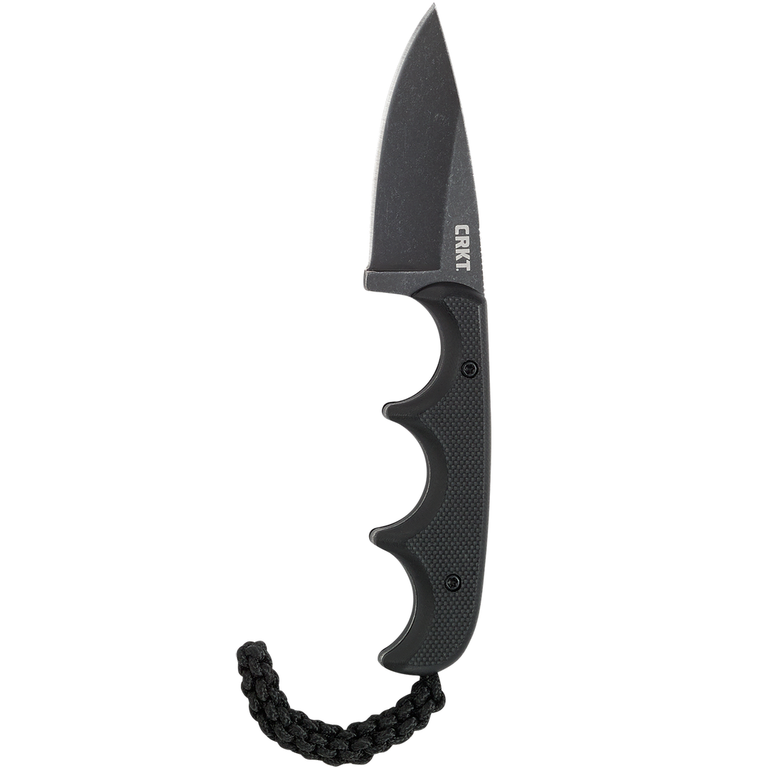 Minimalist Black Fixed Blade Knife with Sheath 2384K