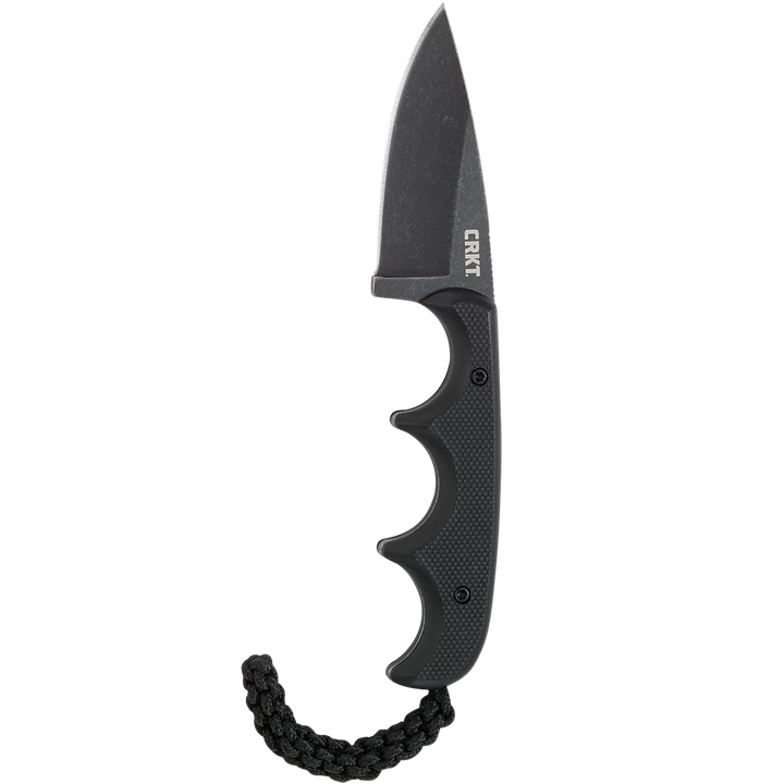 Minimalist Black Fixed Blade Knife with Sheath 2384K