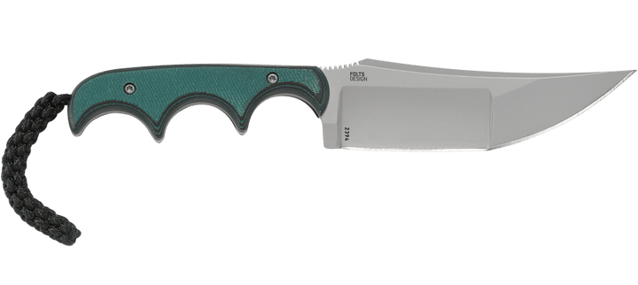 Minimalist Green Fixed Blade Knife with Sheath 2394