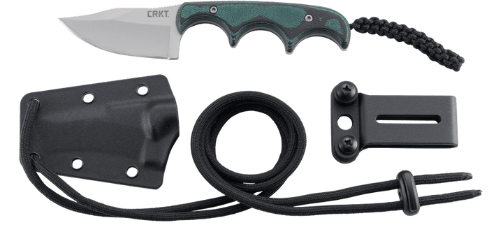 Minimalist Green Fixed Blade Knife with Sheath 2387