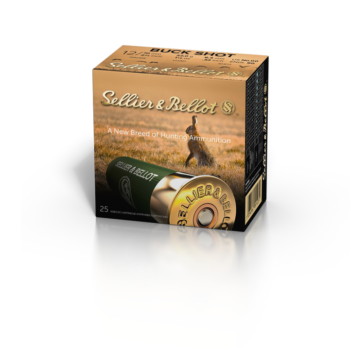 Sellier &amp; Bellot 12 Gauge 2 3/4" 32g 12 Pellet SG Buckshot