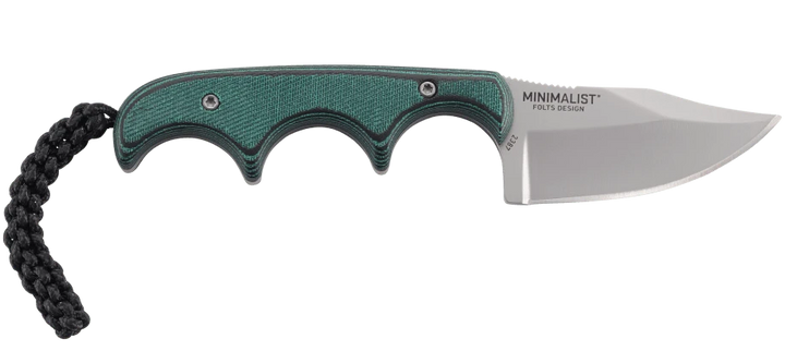 Minimalist Green Fixed Blade Knife with Sheath 2387