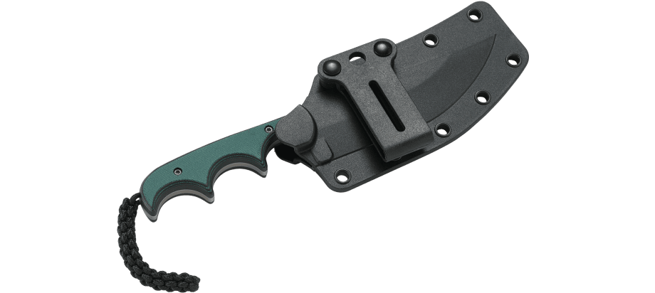 Minimalist Green Fixed Blade Knife with Sheath 2394