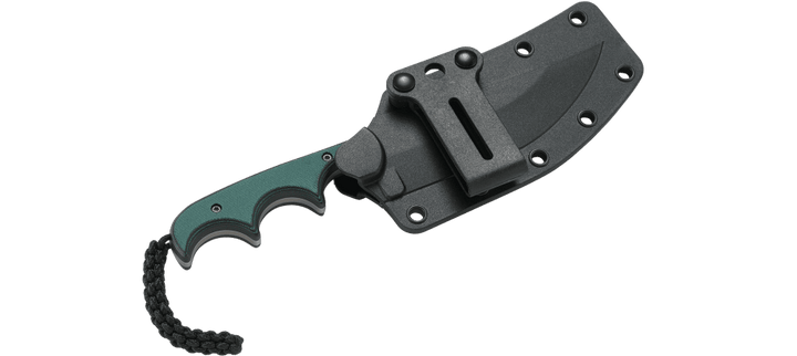Minimalist Green Fixed Blade Knife with Sheath 2394