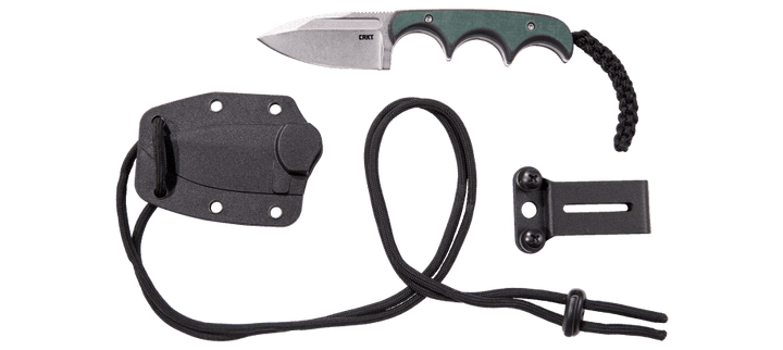 Minimalist Green Fixed Blade Knife with Sheath 2396