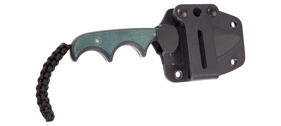 Minimalist Green Fixed Blade Knife with Sheath 2396